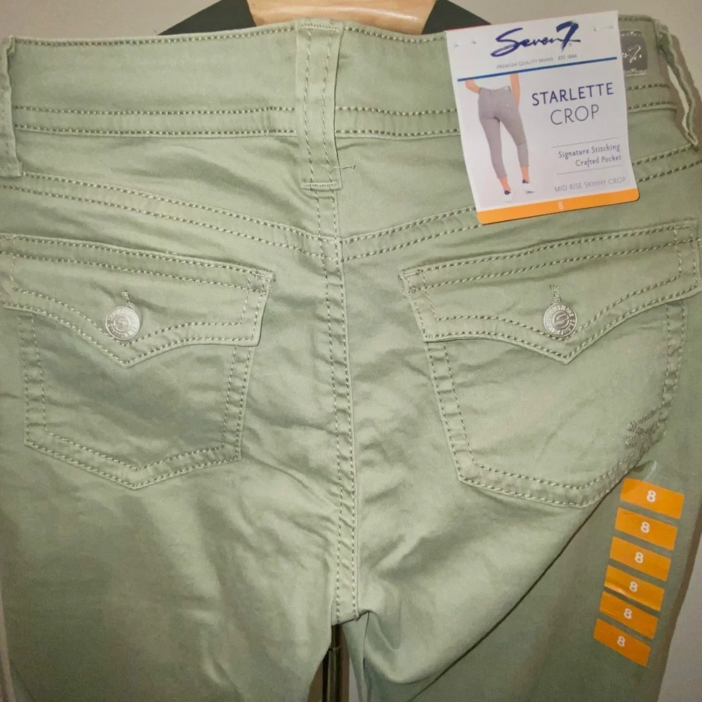 Seven7 Women's Starlette Cropped Jeans - Sage - Picture 3 of 6